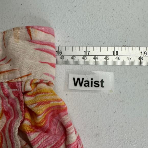 Tahari Womens Linen Pants Size L Cropped Boho Tropical Vacation Resort‎ Cruise - Picture 7 of 9